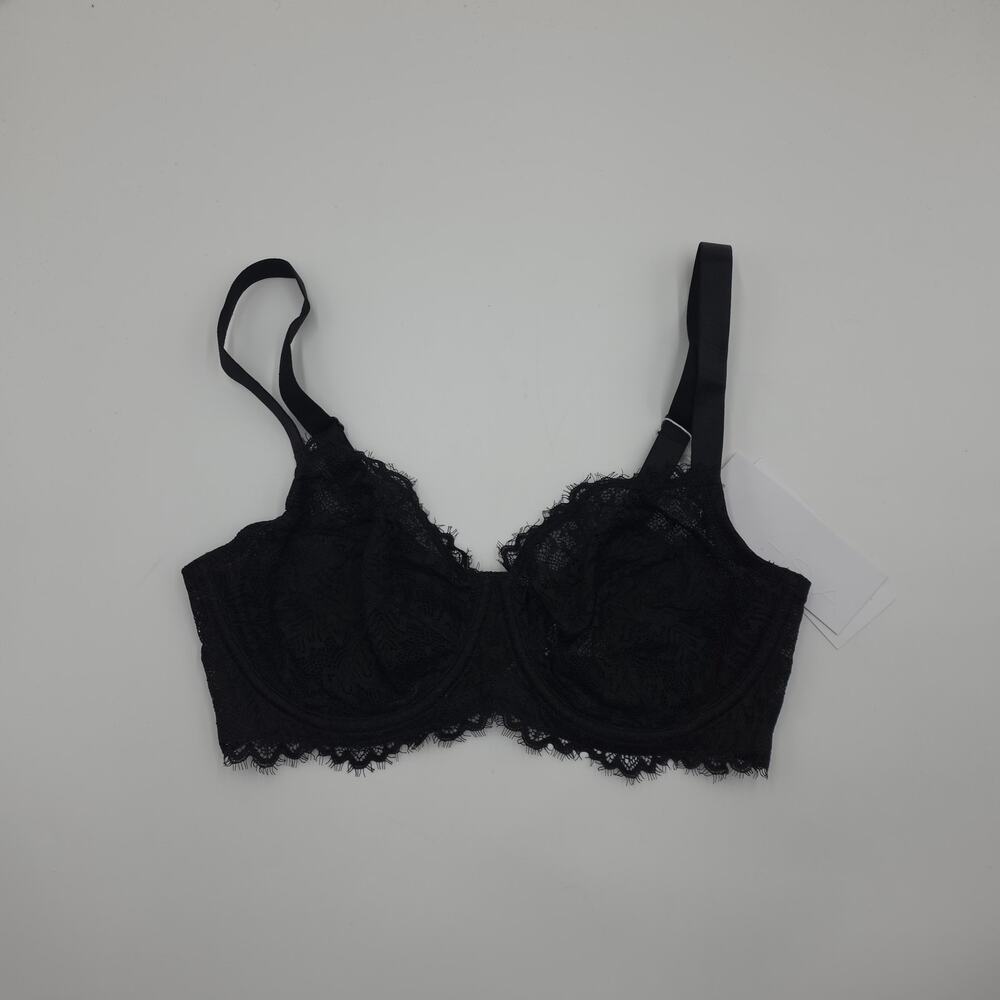 HSIA Sunflower Underwire Unlined Lace Bra in Black Size 34DD